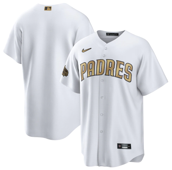 Men's San Diego Padres Blank 2022 All-Star White Cool Base Stitched Baseball Jersey